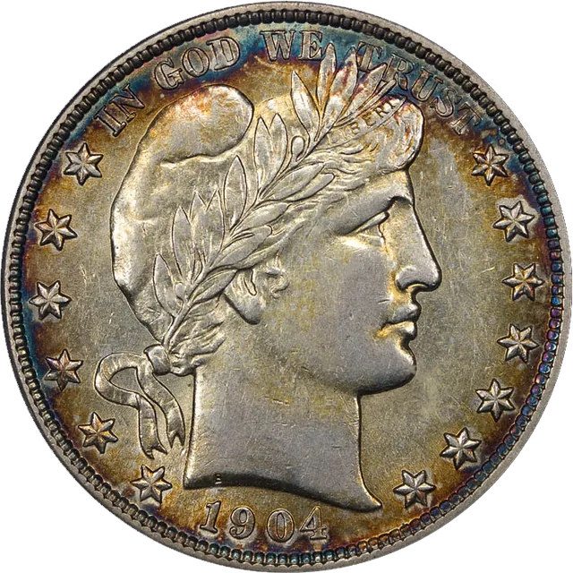 Barber Half Dollar, obverse (1904)