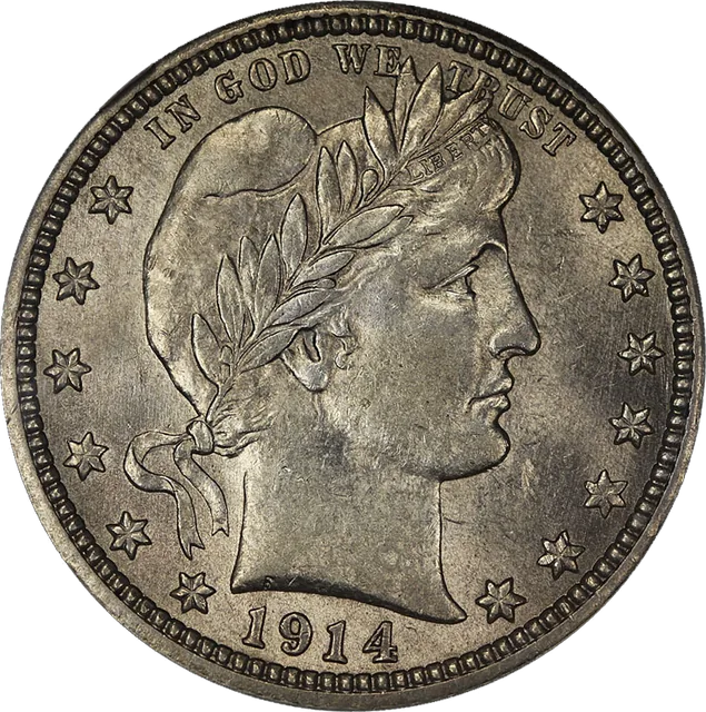 Barber Quarter, obverse (1914)