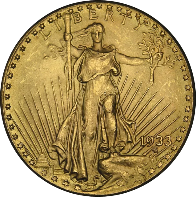 $20 Gold Double Eagle, obverse (1933)