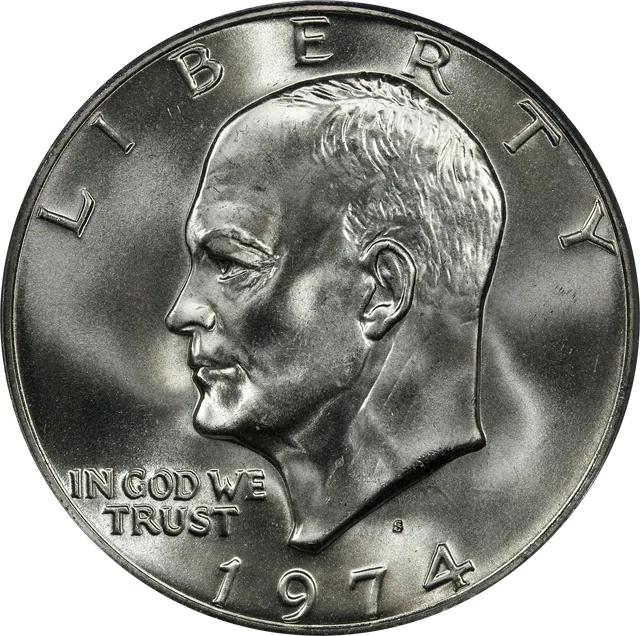 Eisenhower Dollar (40% Silver), obverse (1974-S)