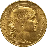 French 20 Francs Gold, obverse (1910)