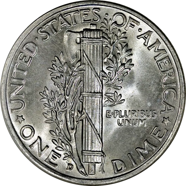 Mercury Dime, reverse (1943-D)