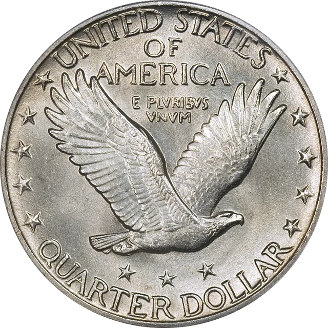 Standing Liberty Quarter, reverse (1924-D)