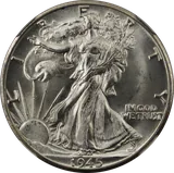Walking Liberty Half Dollar, obverse (1945-D)