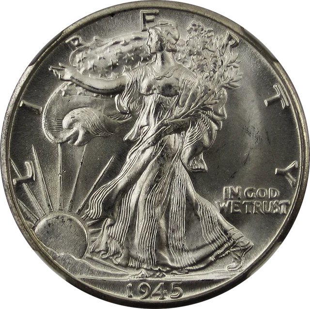Walking Liberty Half Dollar, obverse (1945-D)