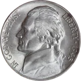 Silver War Nickel, obverse (1945-P)